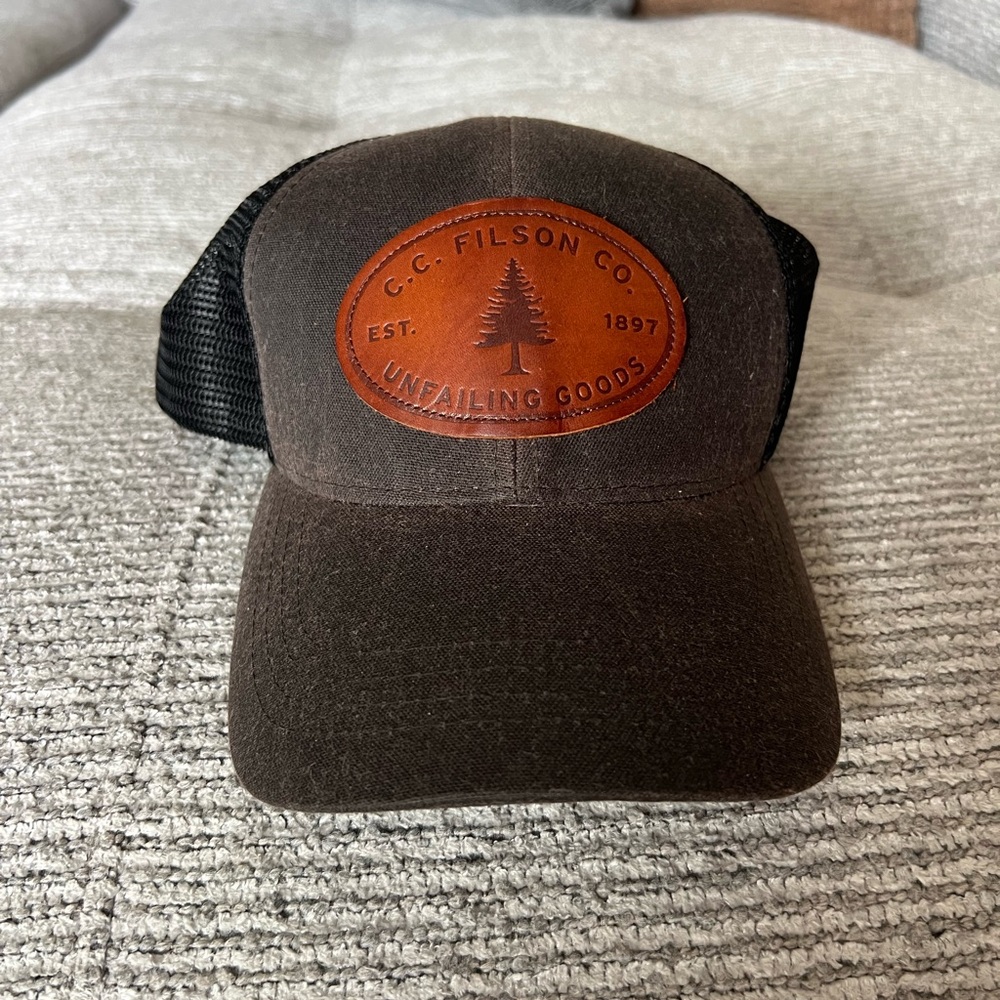 Waxed leather ball cap